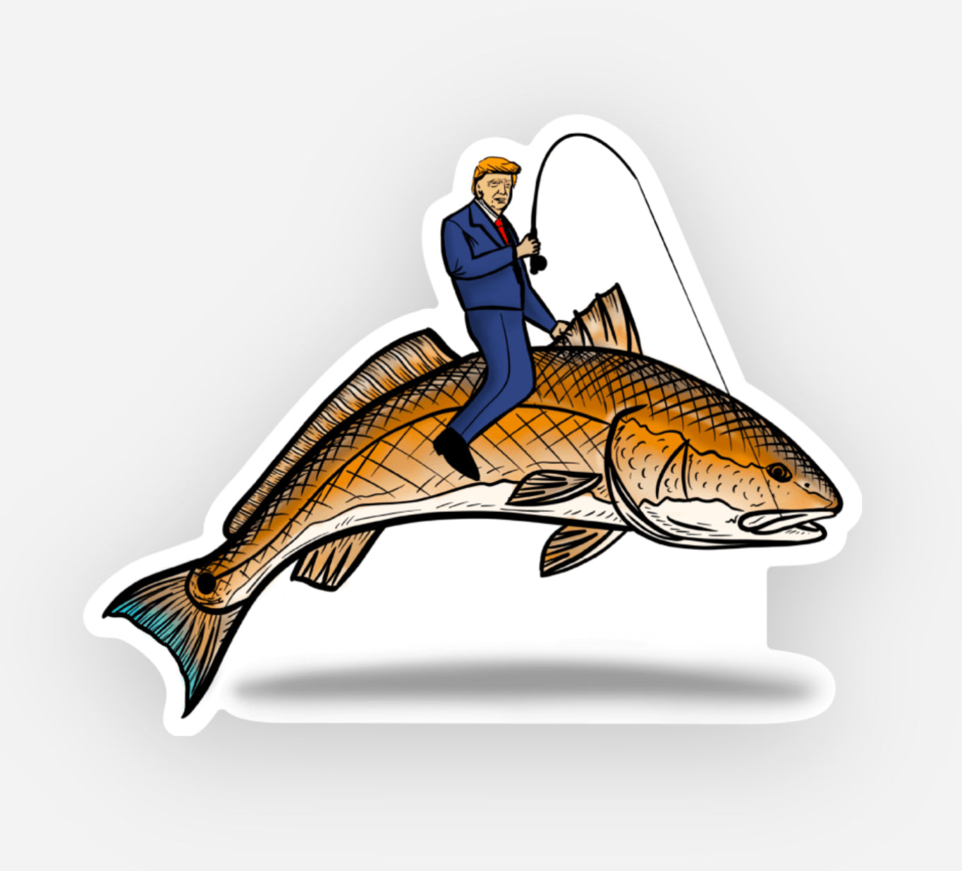 Trump Riding Redfish Decal