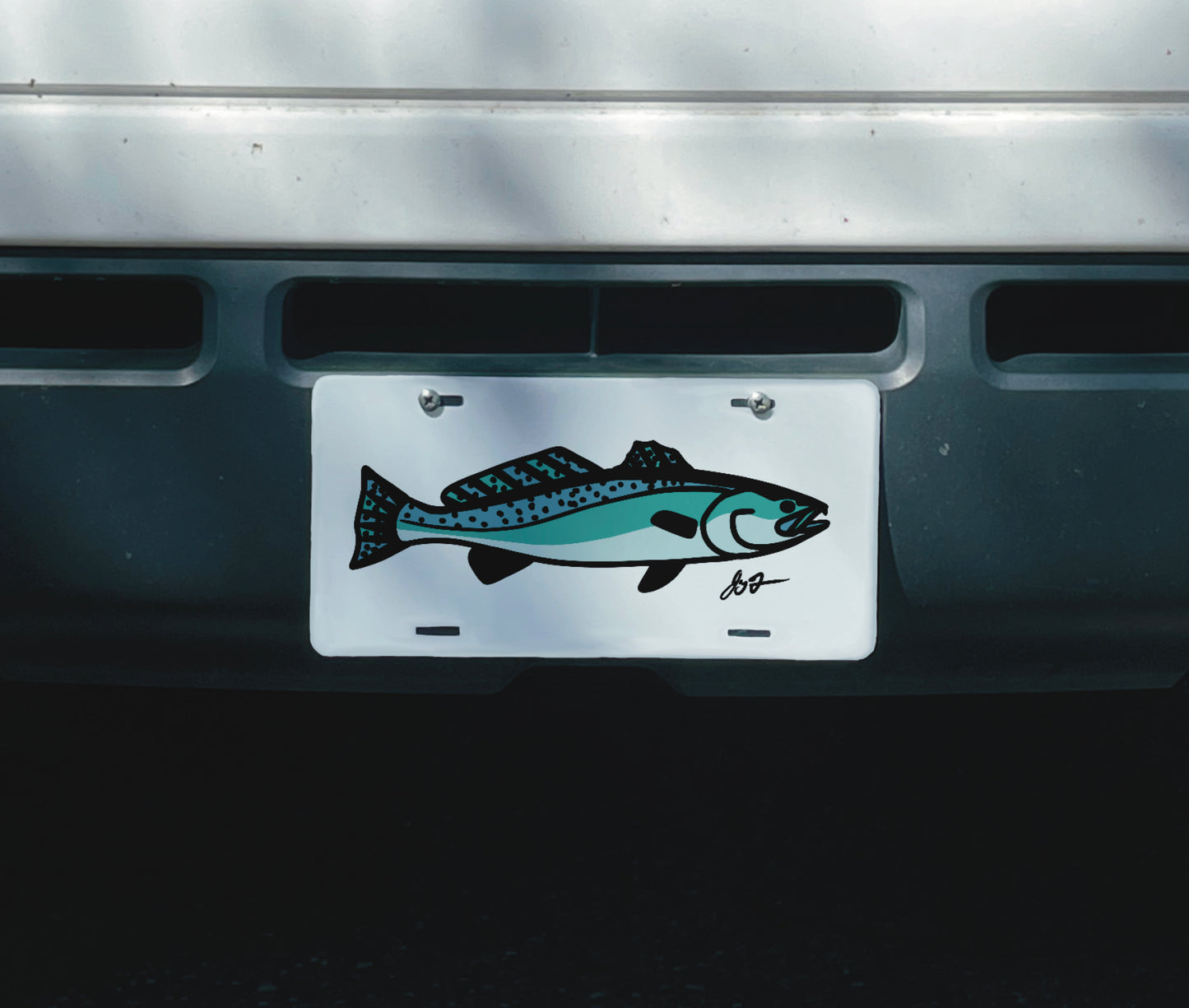 Simple Sea Trout License Plate