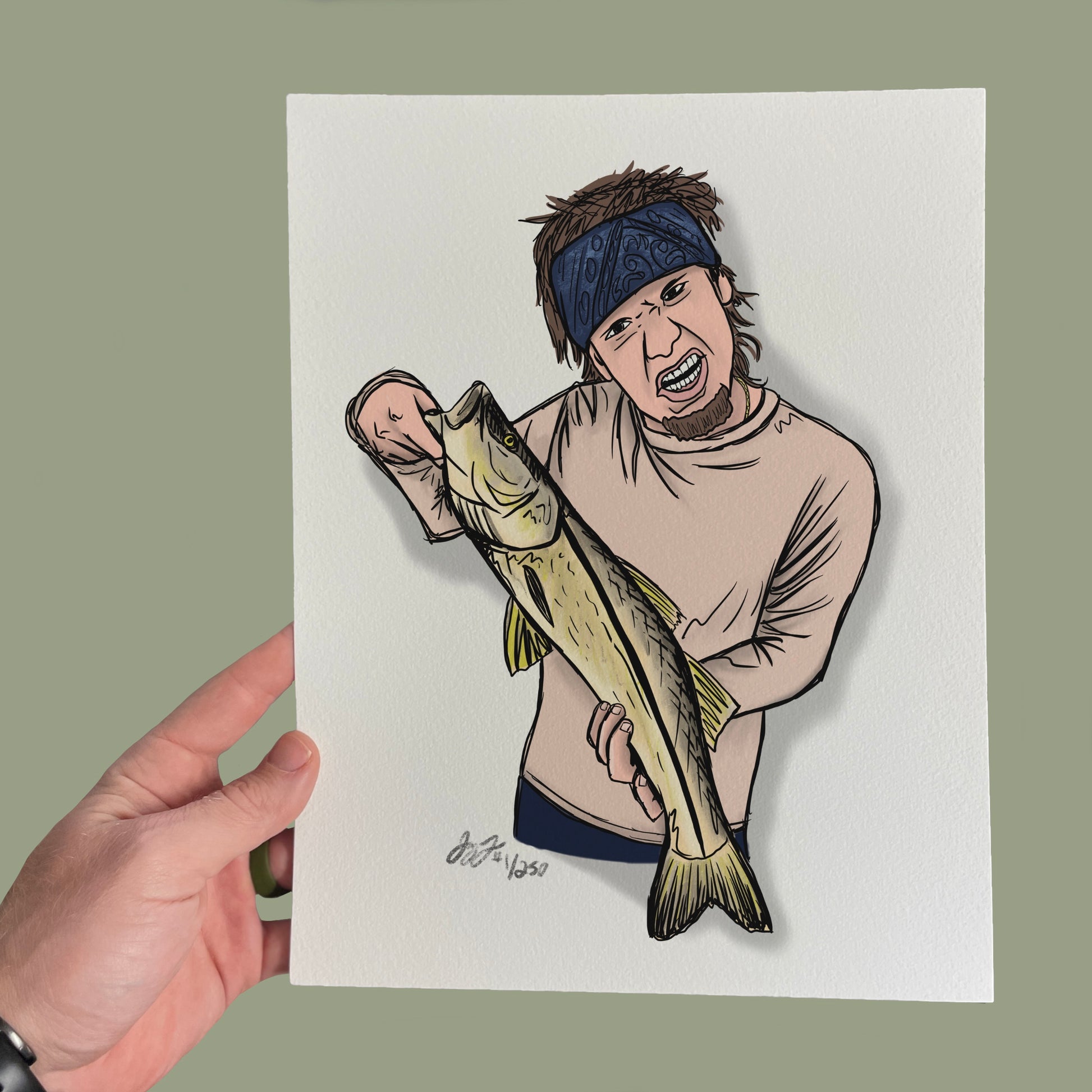 Theo Von Fly Fishing Snook Print: Limited Ed. Of 250, 8.5x11