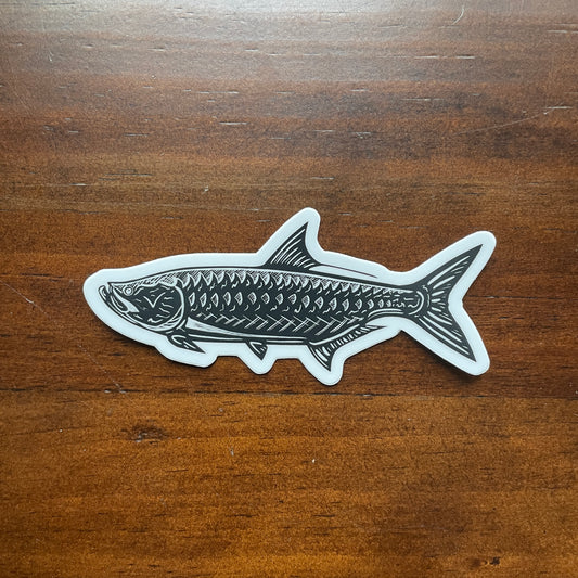 Black and White Tarpon Decal